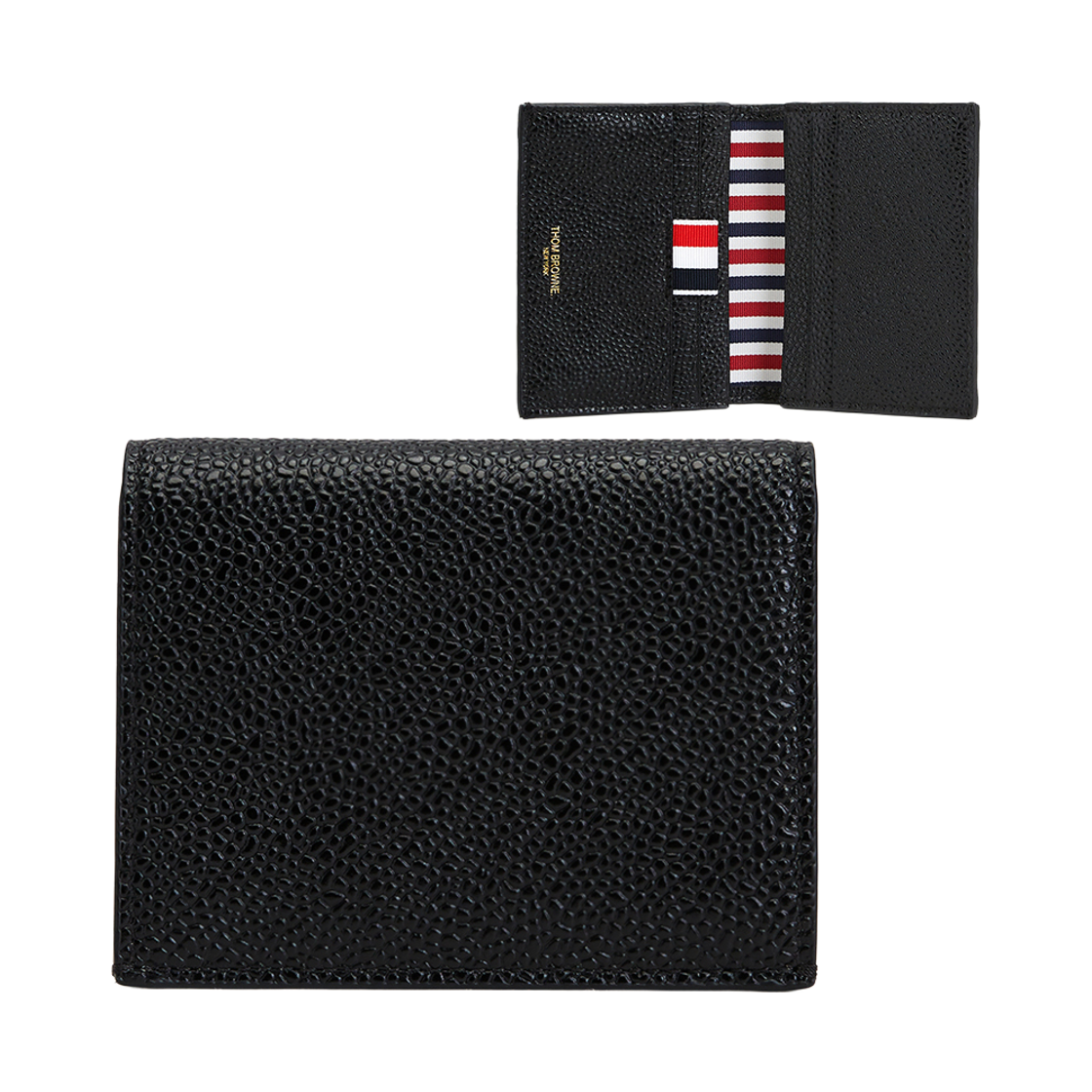 [25% 쿠폰] 톰브라운 페블 그레인 레더 더블 카드 홀더 블랙([25% 쿠폰] Thom Browne Pebble Grained Leather Double Card Holder Black) - 2