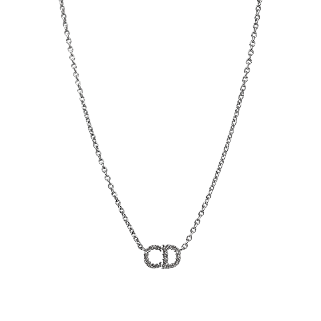IT22UKGWO8IP Dior Clair D Rune Silver Necklace A-B61348