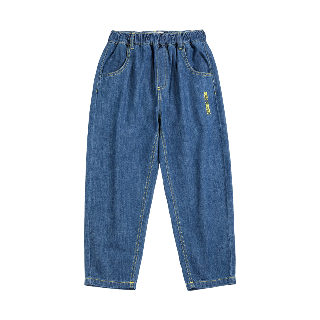 (키즈) 보보쇼즈 택시 사우루스 태그 데님 팬츠 미드나잇 블루((Kids) Bobo Choses Taxi Saurus Tag Denim Pants Midnight Blue)