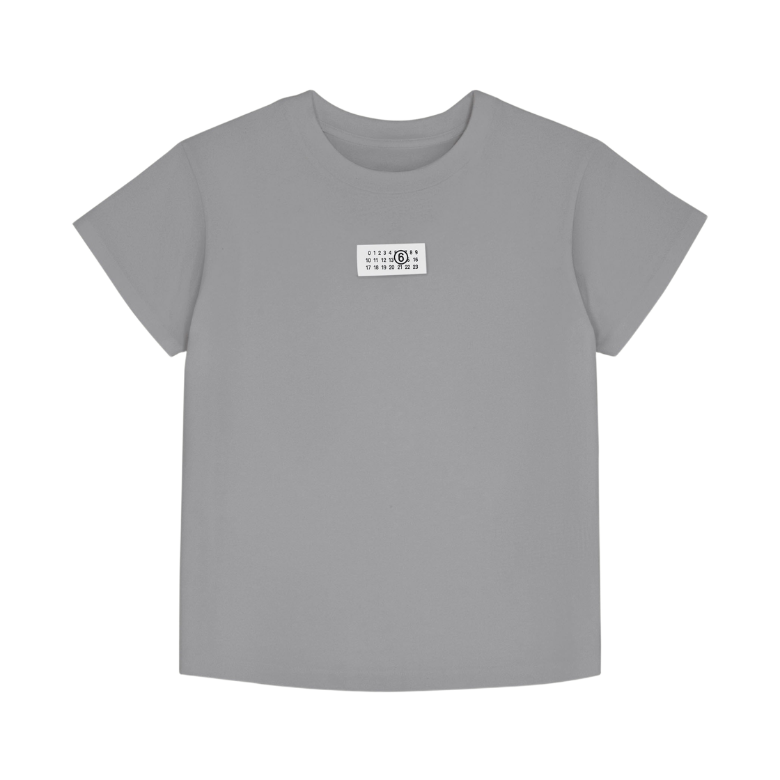 (W) MM6 메종 마르지엘라 뉴메릭 코튼 티셔츠 폴리쉬드 팔라디오((W) MM6 Maison Margiela Numeric Cotton T-Shirt Polished Palladio)