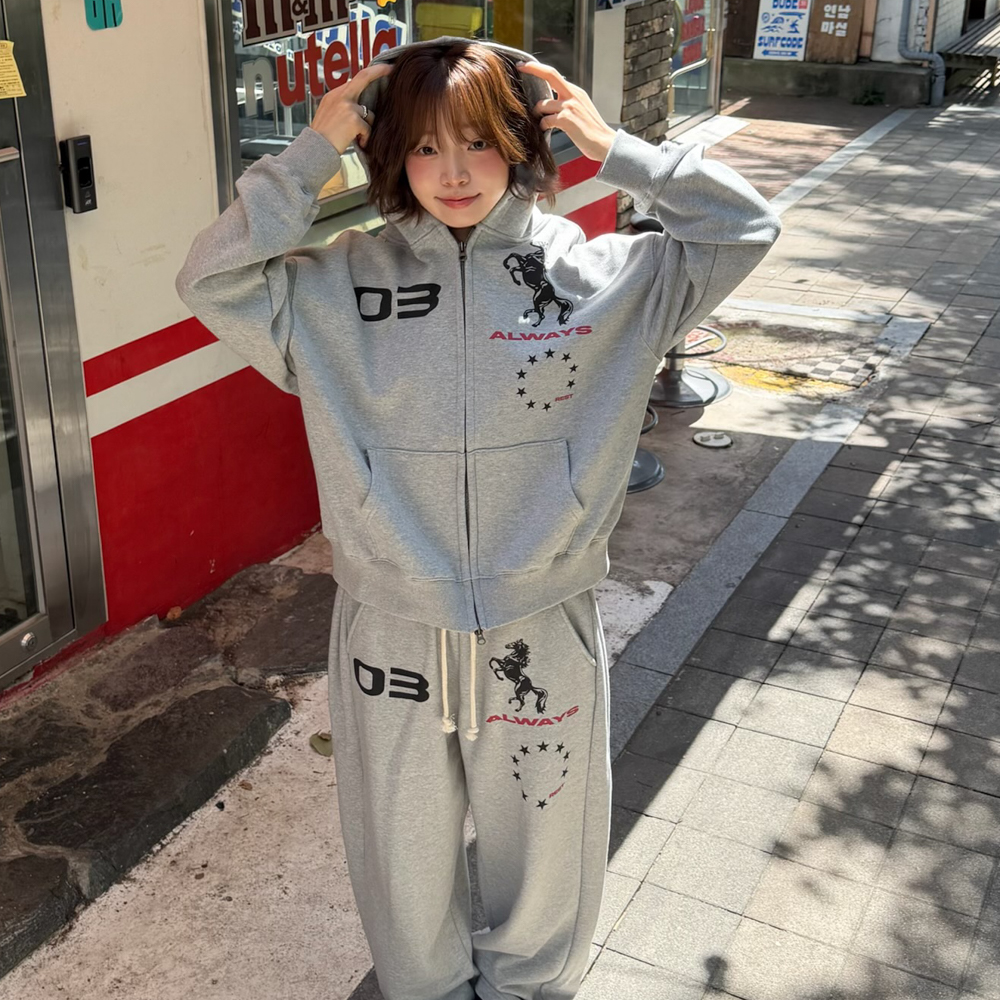 아모우 홀스 스웻 팬츠 그레이(AMOU Horse Sweat pants Gray) - 5
