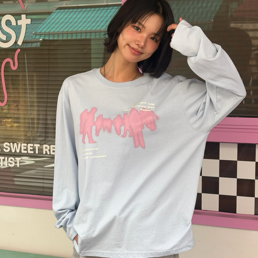 아모우 크라우드 롱슬리브 베이비 블루(AMOU Crowd Long Sleeve Baby Blue) - 6