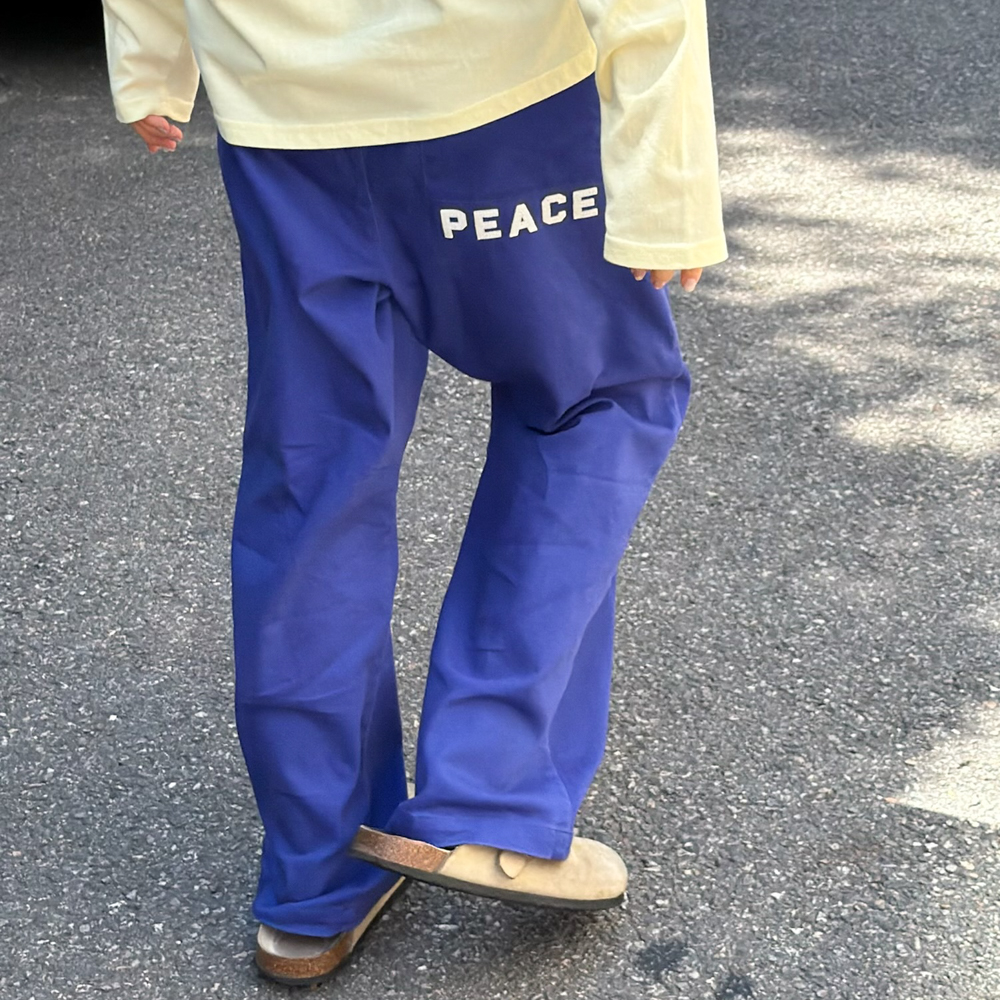 아모우 피스 세미 플레어 치노 팬츠 블루(AMOU Peace Semi Flare Chino Pants Blue) - 4