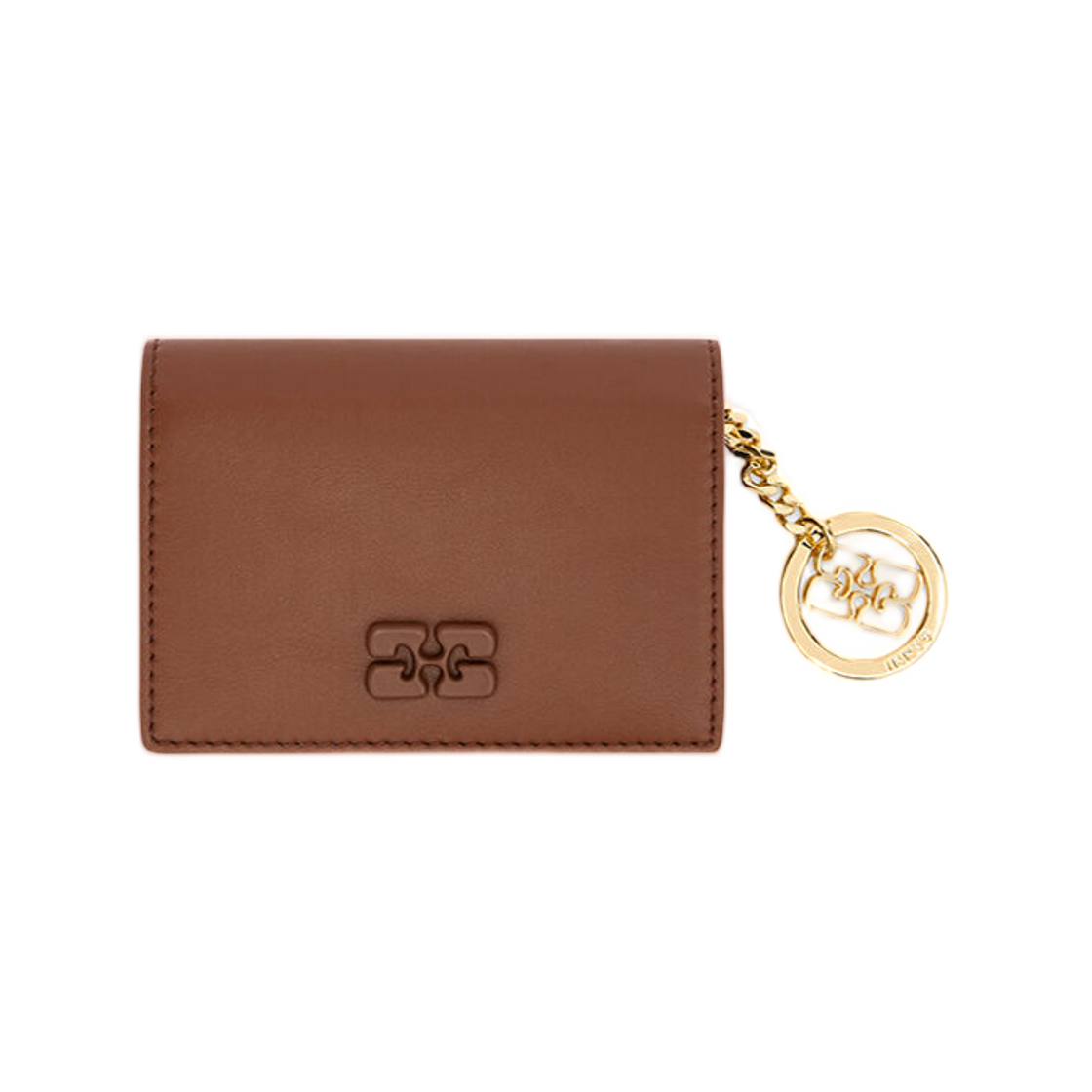 가니 보우 카드 홀더 플랩 브라운 소렐 홀스(Ganni Bou Card Holder with Flap in Brown Sorrel Horse) - 1