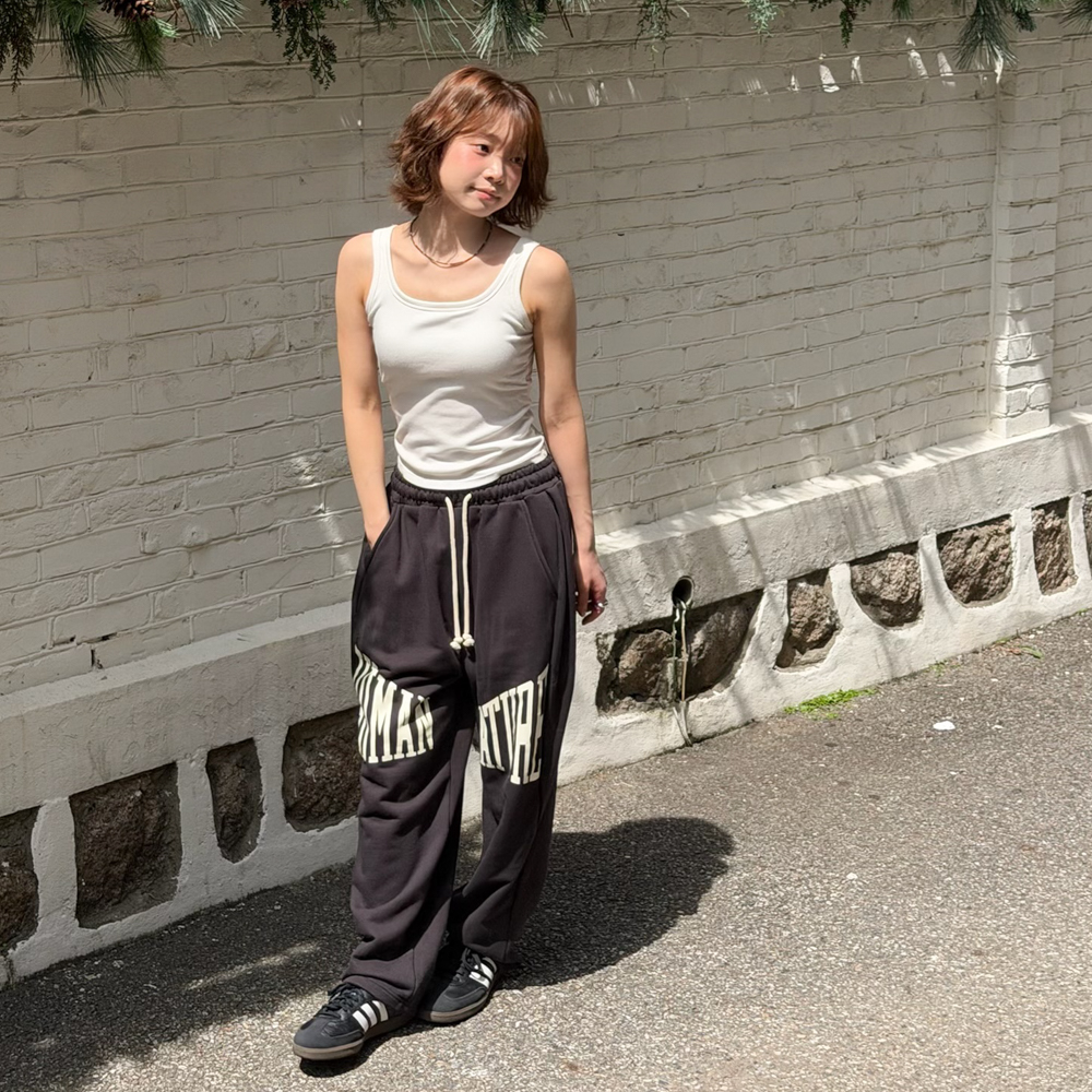 아모우 휴먼 네이처 스웻 팬츠 블랙(AMOU Human Nature Sweat Pants Black) - 5