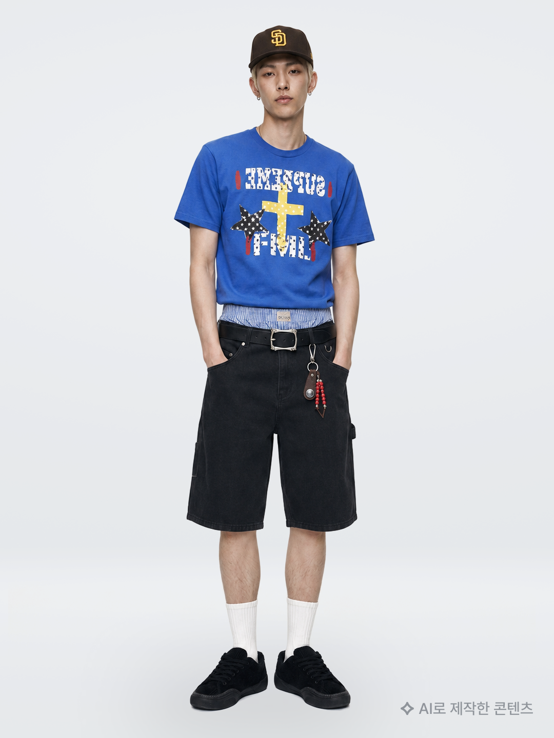 Keymisery Human Print Crop T-shirt Offwhite, [트리플적립] PACOSPLY Allday Jeans Blue 착용 스타일 - 8