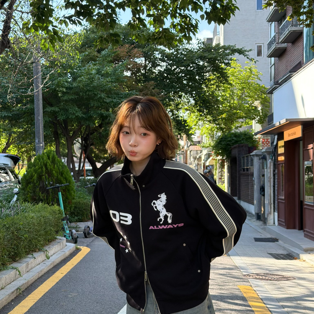 아모우 홀스 트랙 자켓 블랙(AMOU Horse Track Jacket Black) - 5