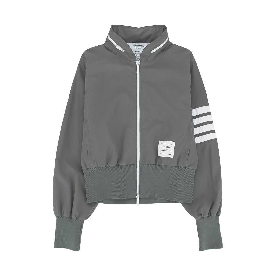 (W) 톰브라운 립스탑 사선 윈드브레이커 그레이((W) Thom Browne Ripstop 4-Bar Windbreaker Grey)