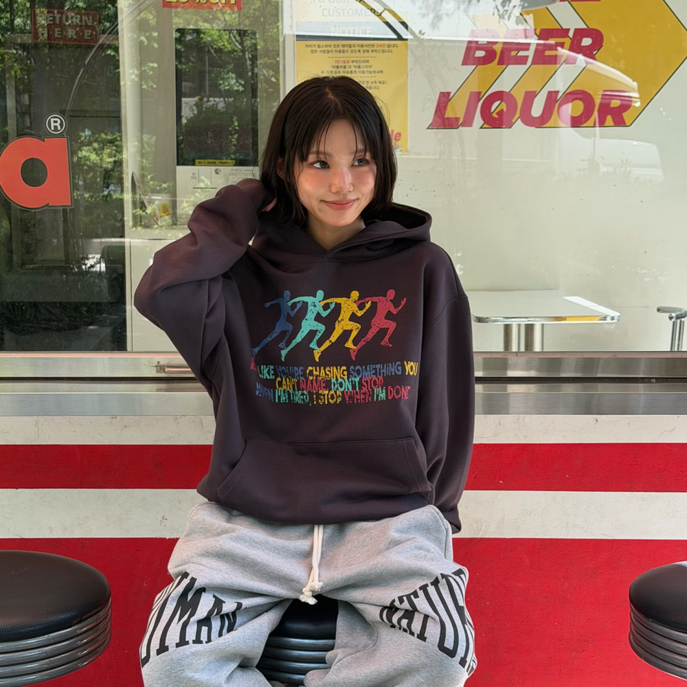 아모우 스프린트 후디 차콜 그레이(AMOU Sprint Hoodie Chacoal Gray) - 4