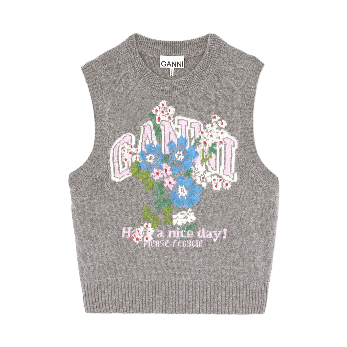 A1180017-920 (W) Ganni Vest with Flowers Paloma