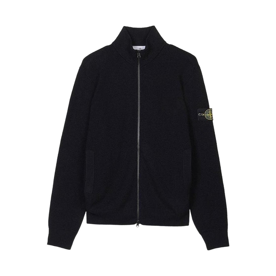 L2S1551000-12S01C4-V0029 Stone Island 5100012 Stand Collar Cardigan Black - 26FW