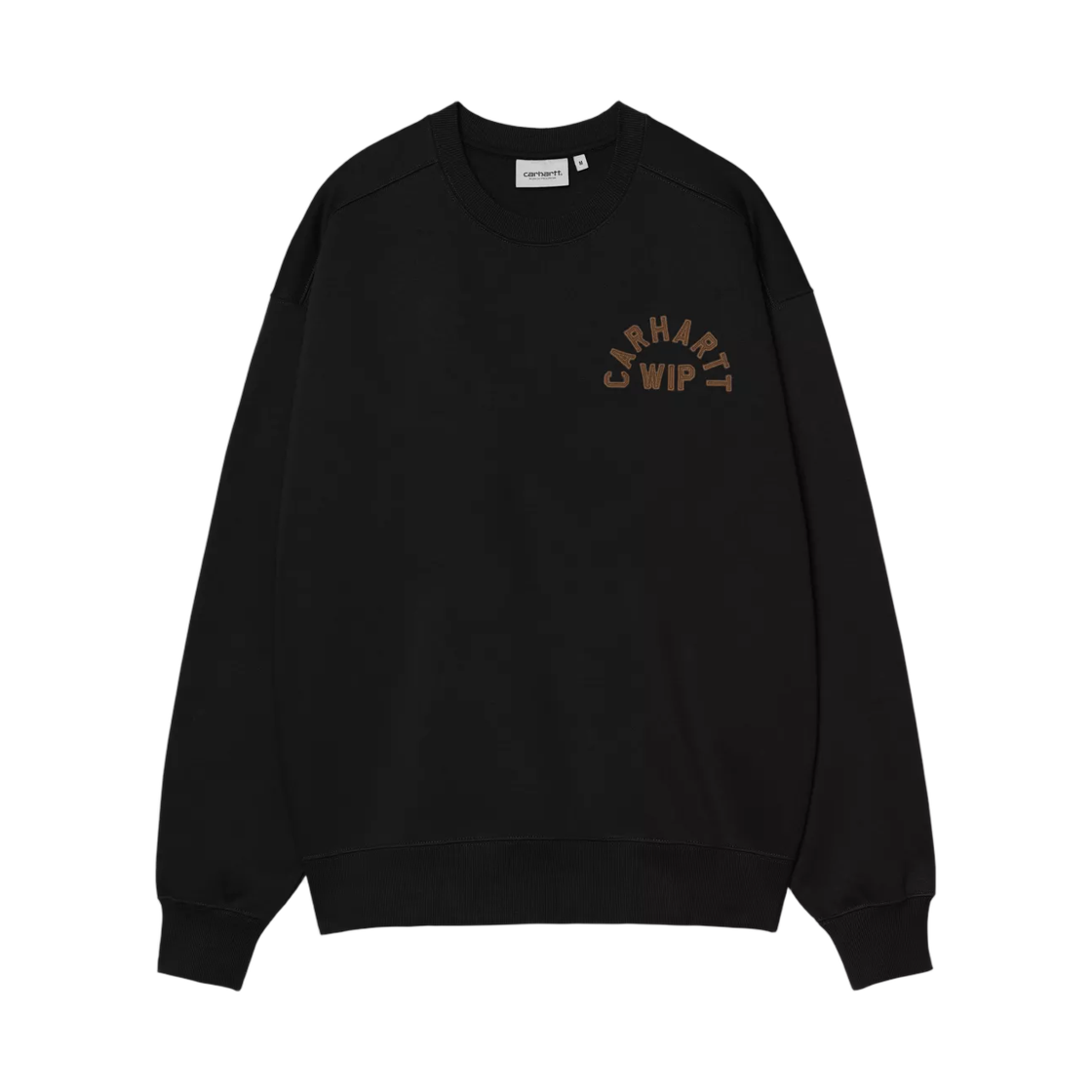 I037266-3R0-06 Carhartt WIP Arch Script Sweat Black Hamilton Brown
