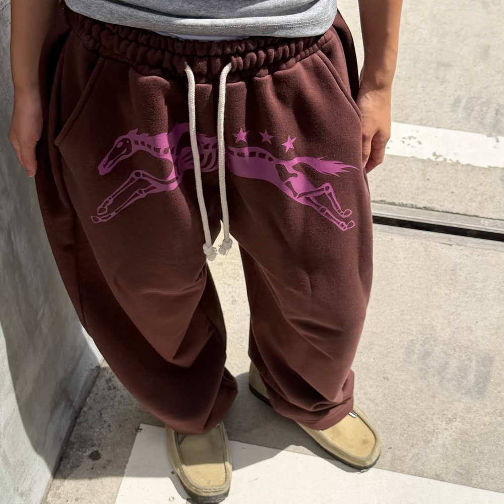 [KREAM 단독] 아모우 본 홀스 스웻 팬츠 브라운([KREAM 단독]  AMOU Bone Horse Sweat Pants Brown) - 5