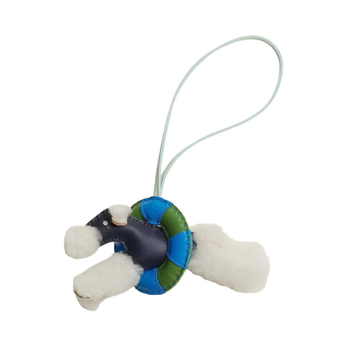 H088522CAAC Hermes Budy A La Mer Charm Merino Wool Milo Lambskin & Ecru Nuit Peppermint Bleu Hydra Vert Yucca