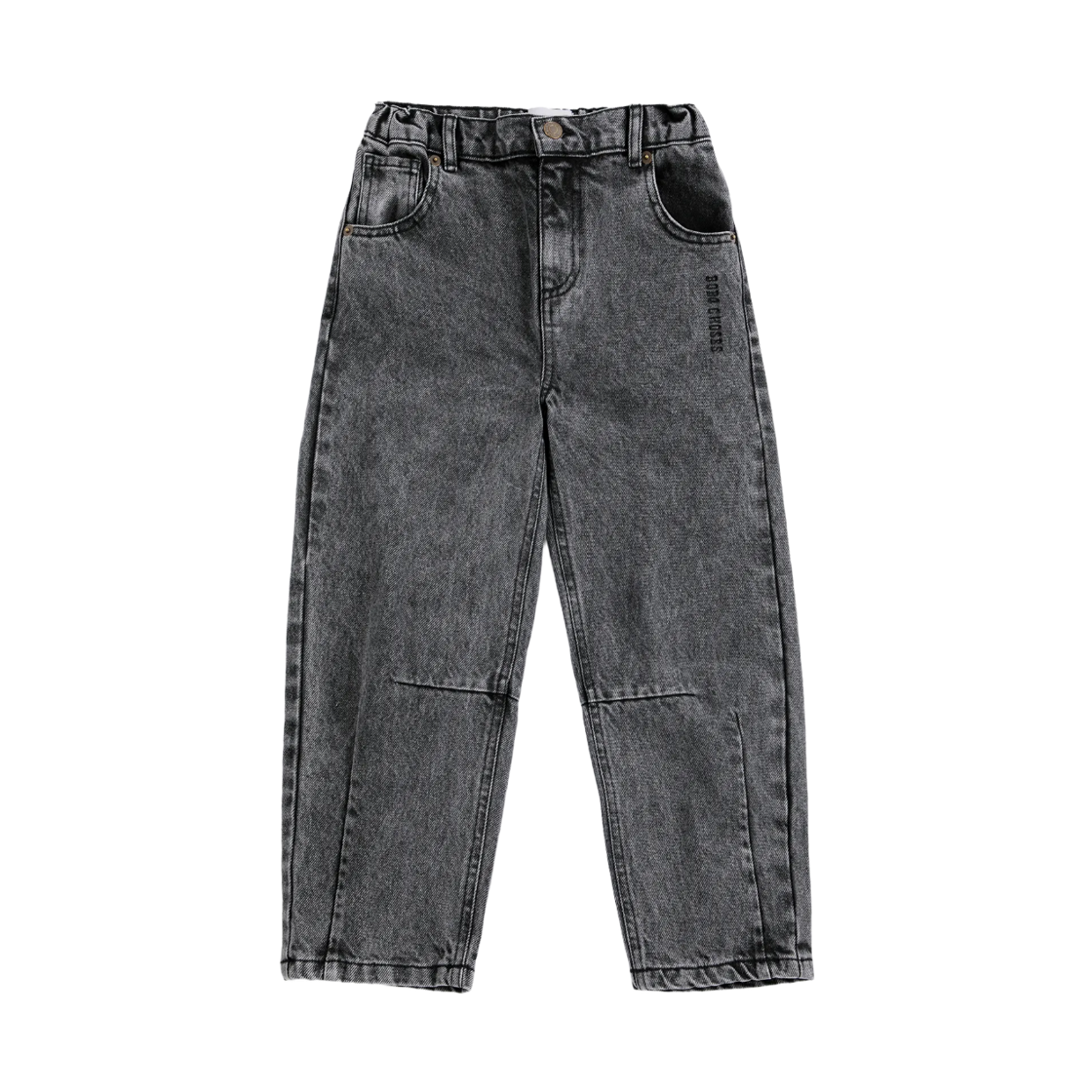 (키즈) 보보쇼즈 비스트 태그 데님 팬츠 블랙((Kids) Bobo Choses Beast Tag Denim Pants Black)