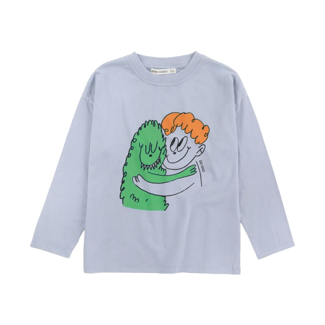 (키즈) 보보쇼즈 허그 헤어리 몬스터 티셔츠 라이트 블루((Kids) Bobo Choses Hug Hairy Monster T-Shirt Light Blue)