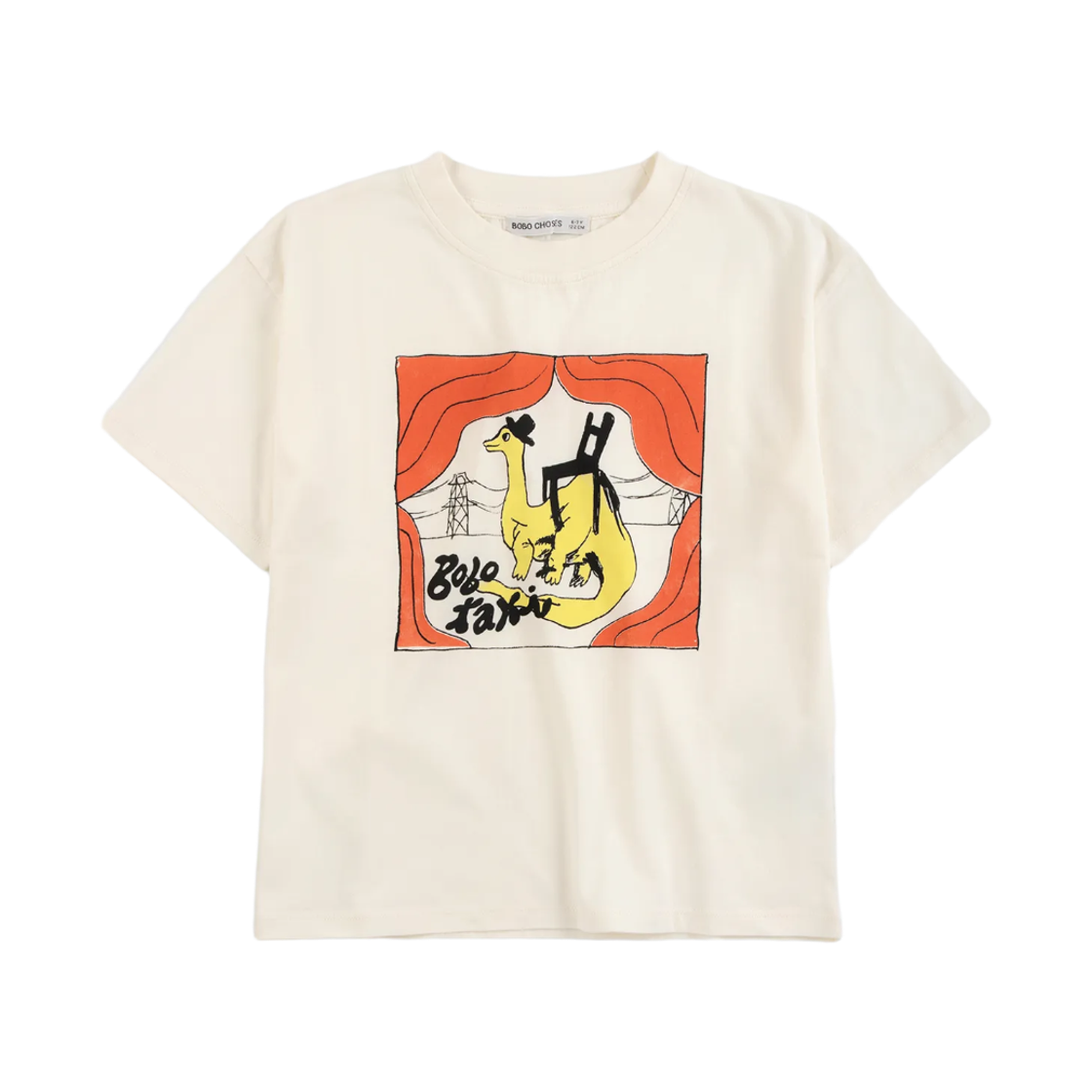 (키즈) 보보쇼즈 택시 사우루스 티셔츠 오프 화이트((Kids) Bobo Choses Taxi Saurus T-Shirt Off White) - 1