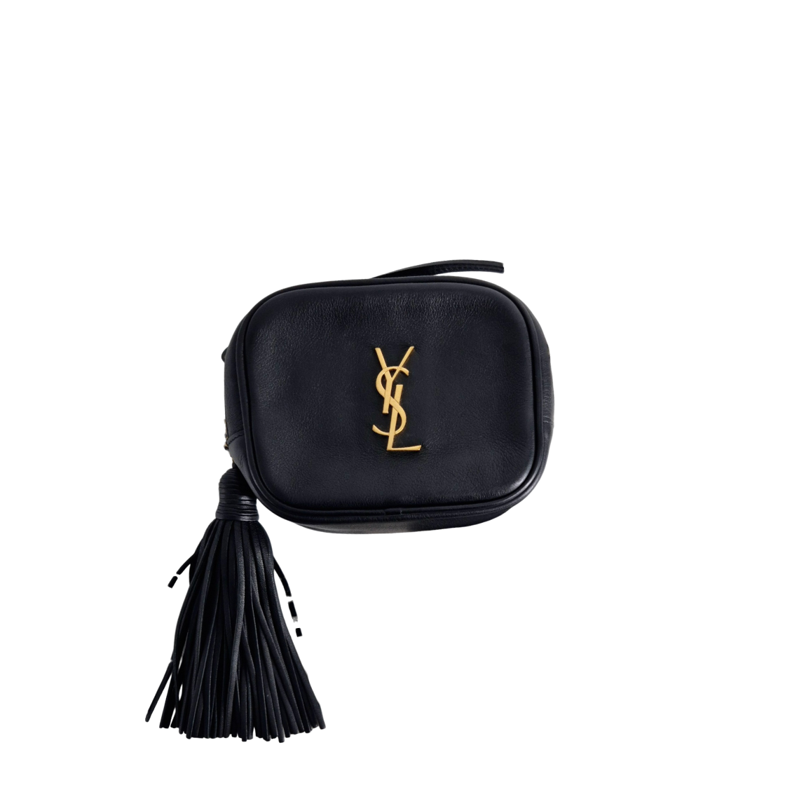 ITGTKTNUP3ST Saint Laurent Tassel Blogger Mini Crossbody Bag Black 425317