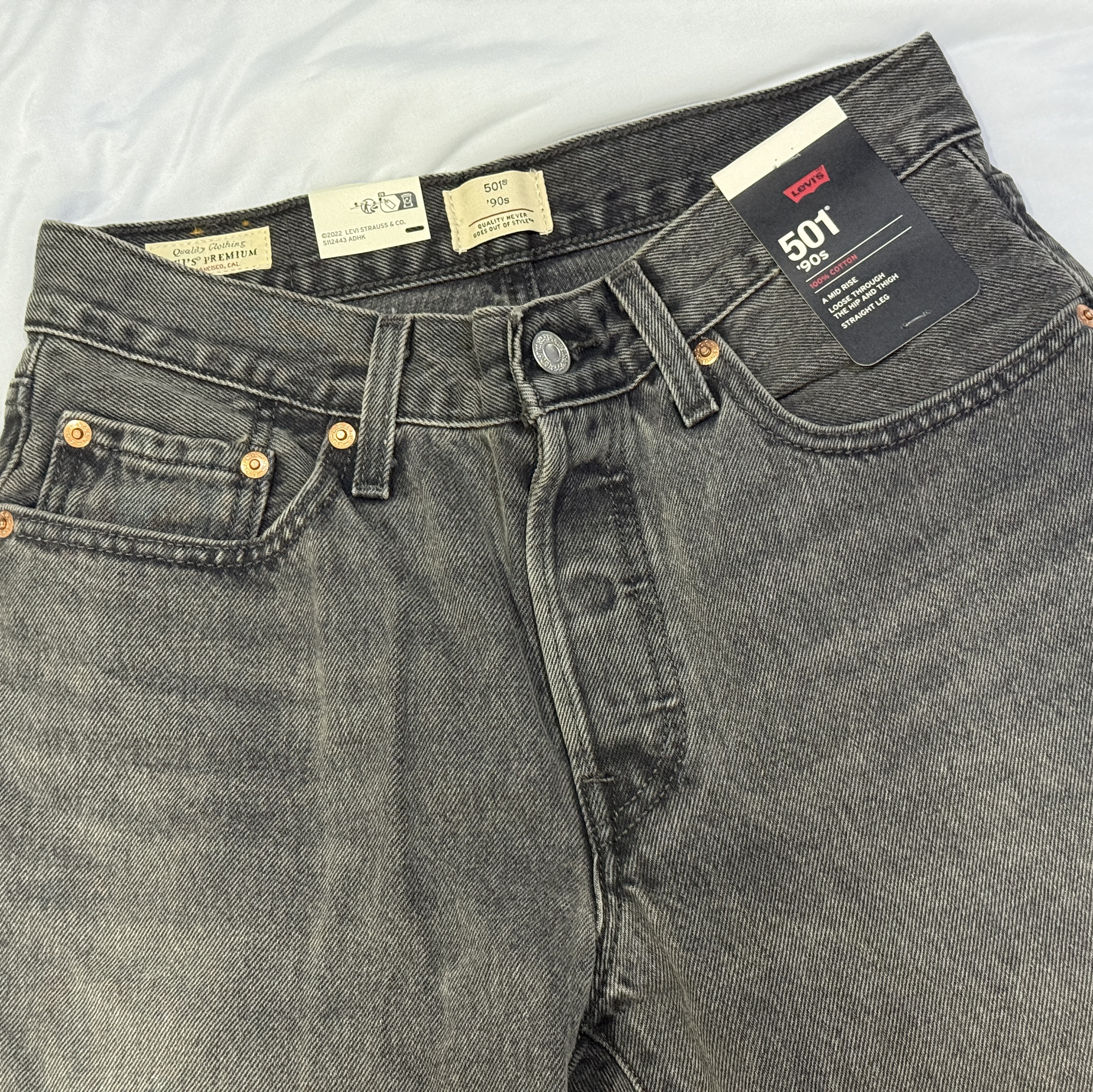 (W) Levi's 501 '90s Jeans Black 착용 스타일 - 1
