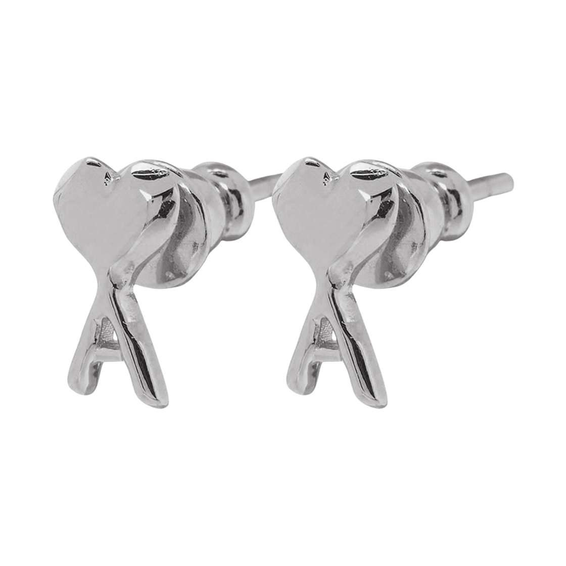 [25% 쿠폰] 아미 골드 브래스 아미 드 하트 해머드 이어링 실버([25% 쿠폰] AMI Gold Brass Ami De Coeur Hammered Earrings Silver) - 2