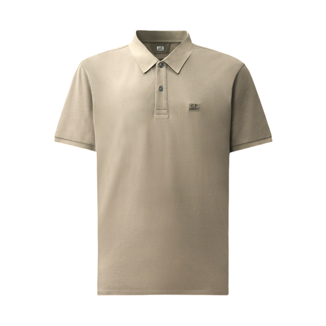 21CMPL721A005263W356 C.P. Company Stretch Piquet Short Sleeve Polo Fallen Rock Beige - 26FW