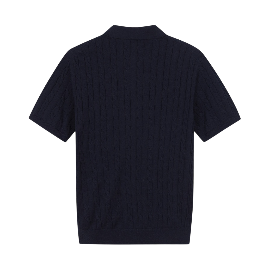 브룩스브라더스 온라인단독 코튼 케이블 폴로 반팔 스웨터 다크네이비(BrooksBrothers Online Exclusive Cotton Cable Polo Short Sleeve Sweater Dark Navy) - 2