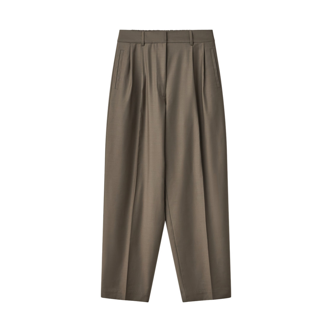 코데라 우먼 버진 울 매스큘린 배럴 팬츠 토프 - 26FW(Cordera Women Virgin Wool Masculine Barrel Pants Taupe - 26FW)
