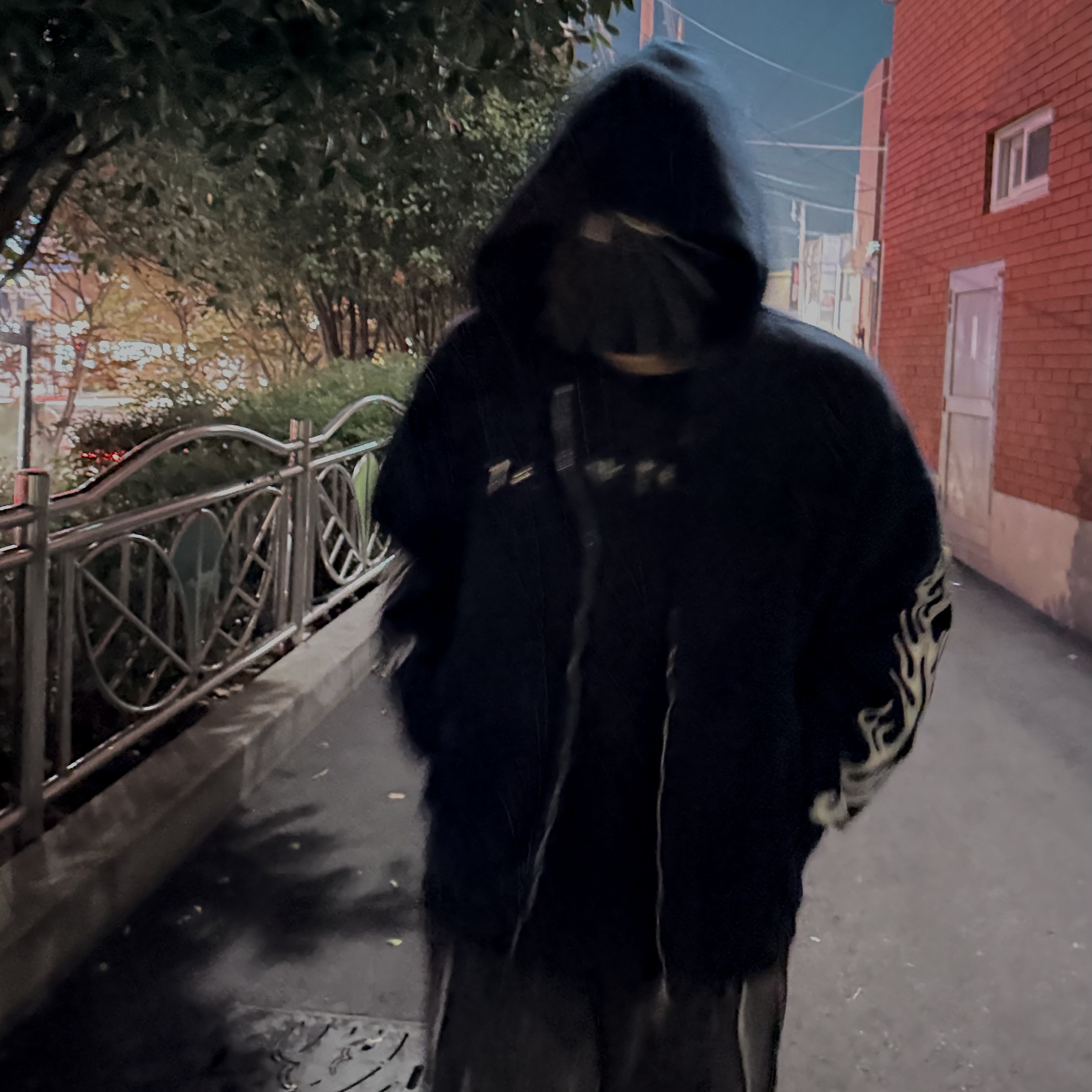Adidas x Thug Club Long Sleeve T-Shirt Black - KR Sizing, Thug Club Leather Flame Hooded Zip-Up Navy 착용 스타일 - 1