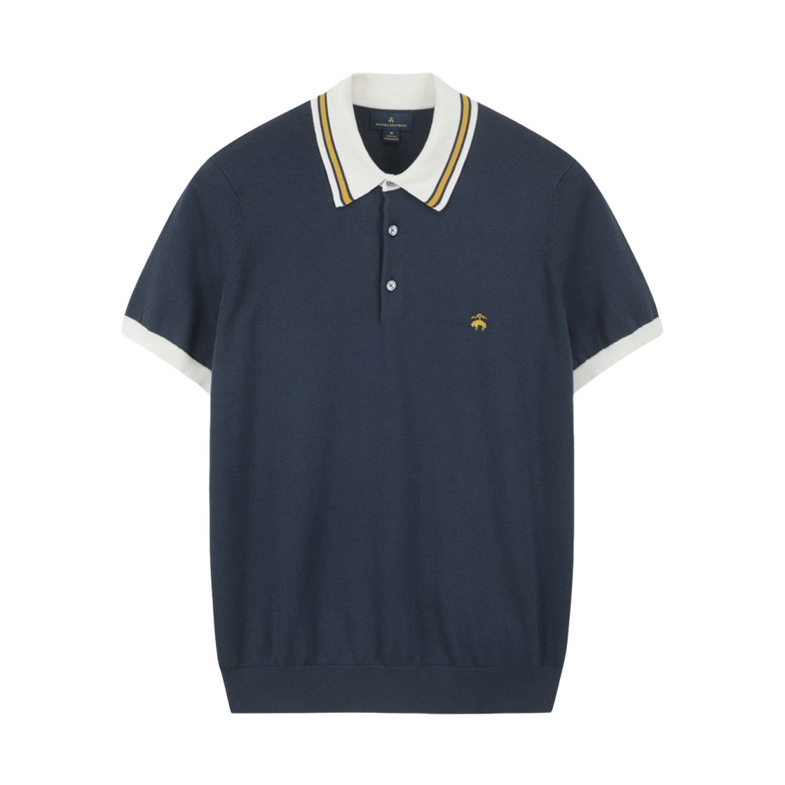 BBWTMF4547OGM BrooksBrothers Color Block Polo Sweater Indigo