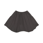 COYSEIO Striped Layered Midi Skirt Charcoal
