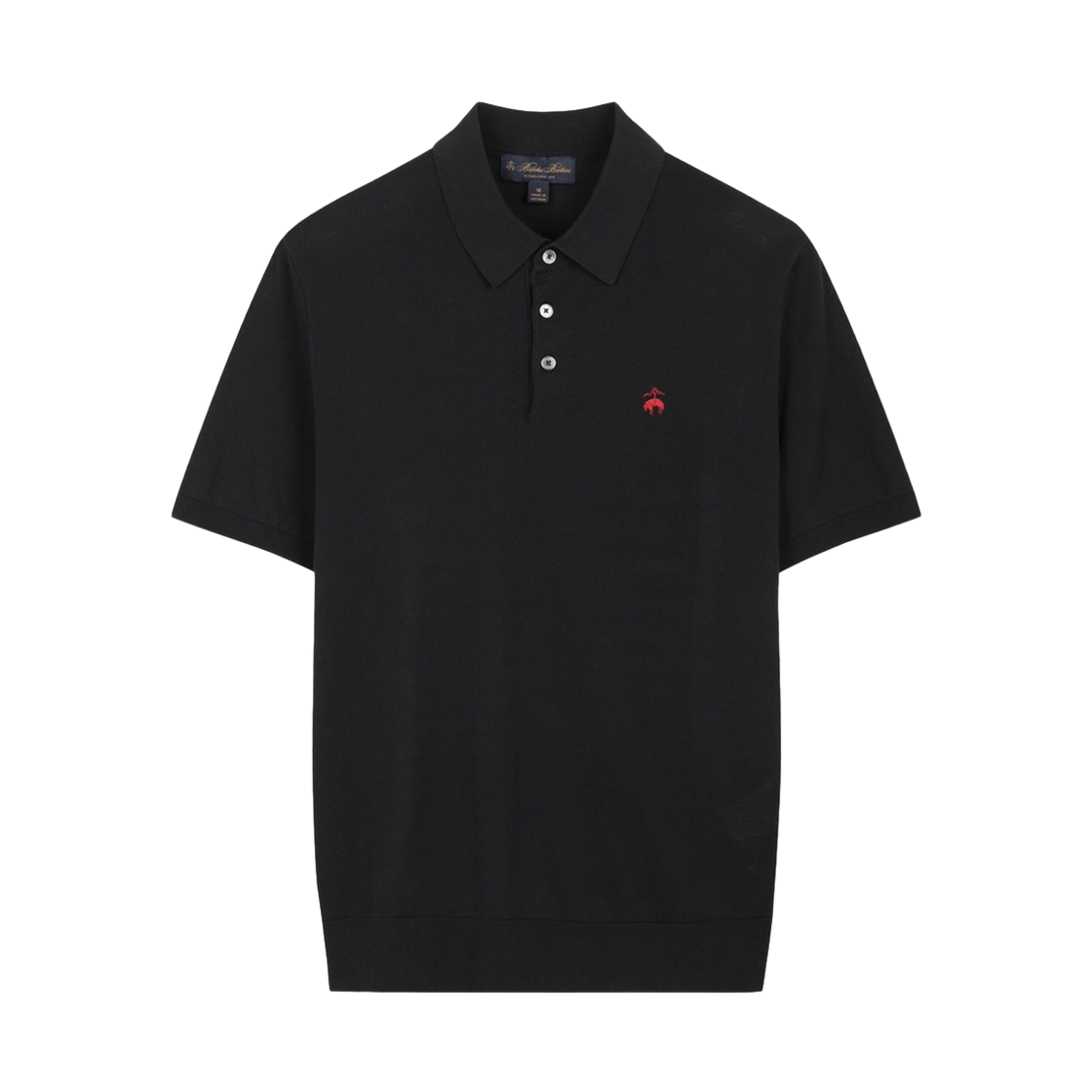 브룩스브라더스 온라인단독 코튼 폴로 반팔 스웨터 블랙(BrooksBrothers Online Exclusive Cotton Polo Short Sleeve Sweater Black)