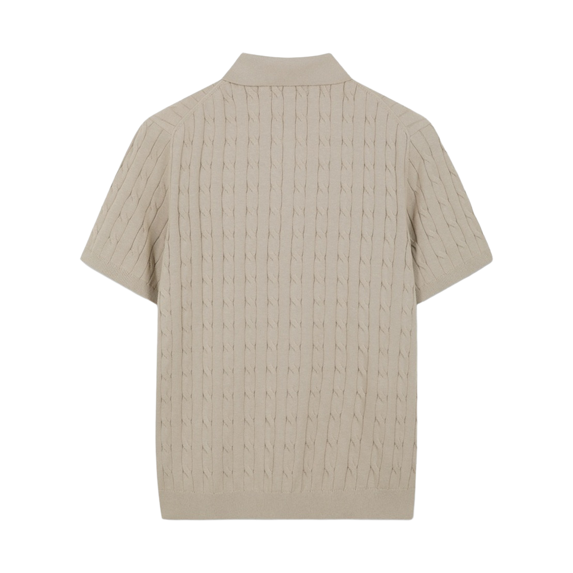 브룩스브라더스 온라인단독 코튼 케이블 폴로 반팔 스웨터 베이지(BrooksBrothers Online Exclusive Cotton Cable Polo Short Sleeve Sweater Beige) - 2