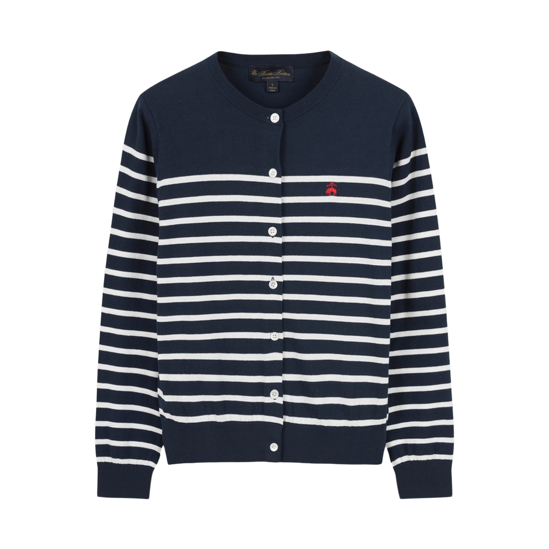 BBWCWBG1027GS BrooksBrothers Women's Cotton Round Cardigan Multi