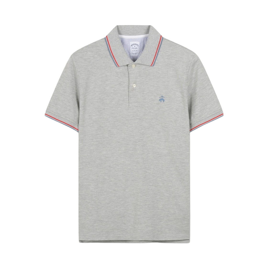 BBNTMM6623WGM BrooksBrothers Color Block Tennis Pique Polo Shirt Grey