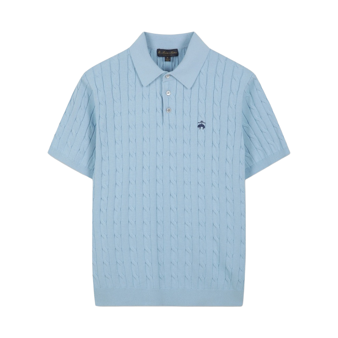 브룩스브라더스 온라인단독 코튼 케이블 폴로 반팔 스웨터 라이트블루(BrooksBrothers Online Exclusive Cotton Cable Polo Short Sleeve Sweater Light Blue)
