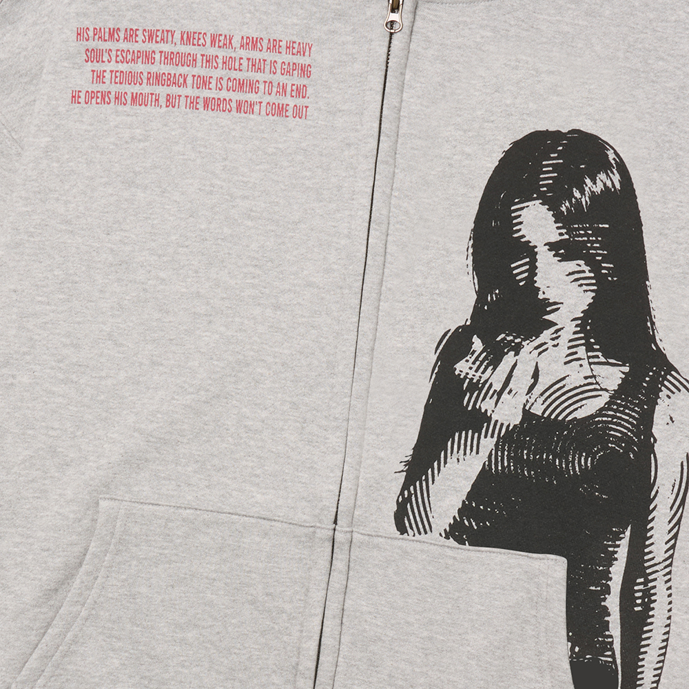 아모우 콜백 후디 집업 화이트 그레이(AMOU Call Back Hoodie Zip-up White Gray) - 3