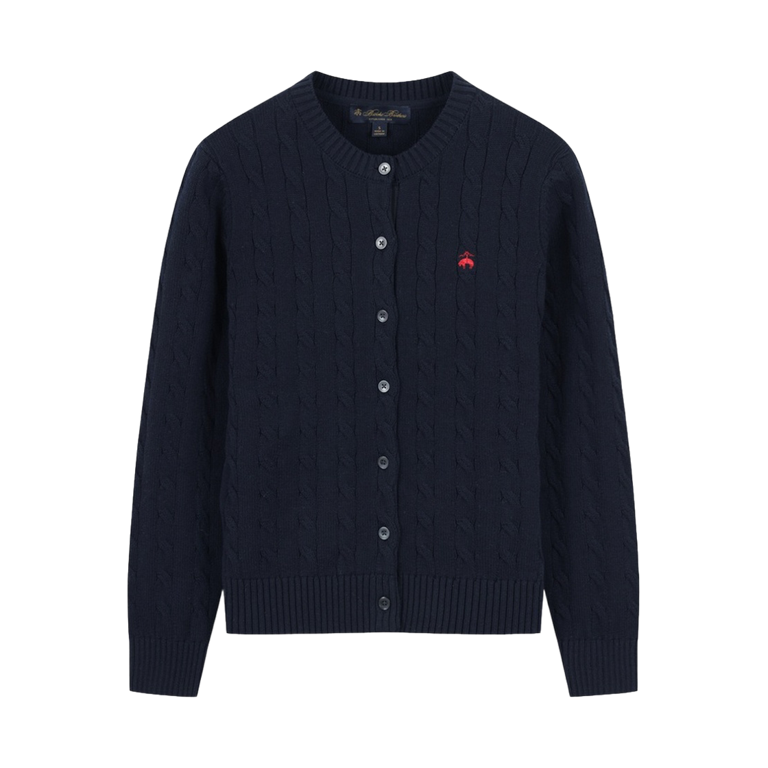 BBWCWBG101RGS BrooksBrothers Women's Cotton Cable Cardigan Dark Navy