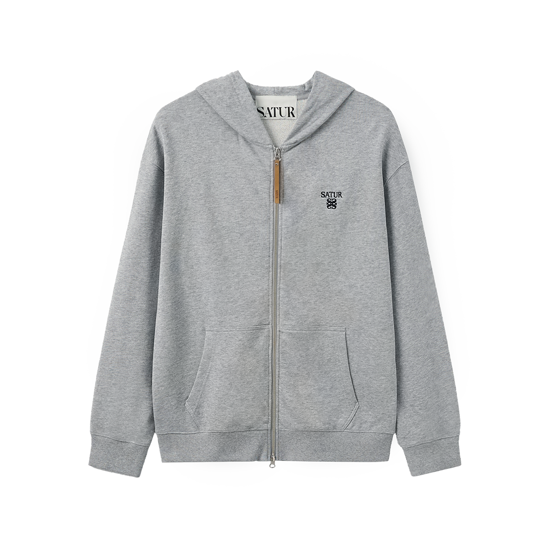 SA263UTJ07MGY0 SATUR Loren Hood Zip-up Melange Gray