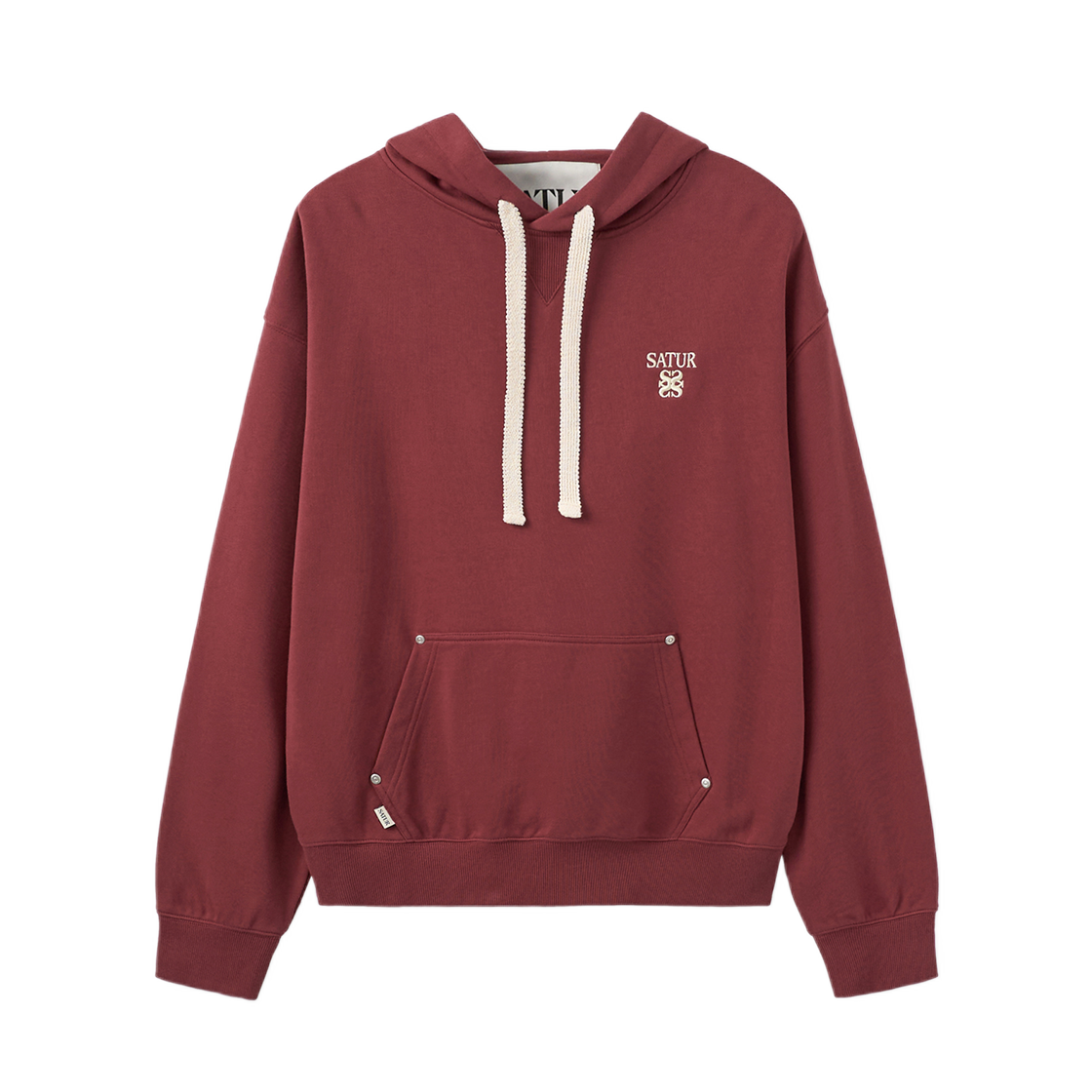 SA263UTH01BUY0 SATUR Loren Small Logo Rivet Hoodie Burgundy