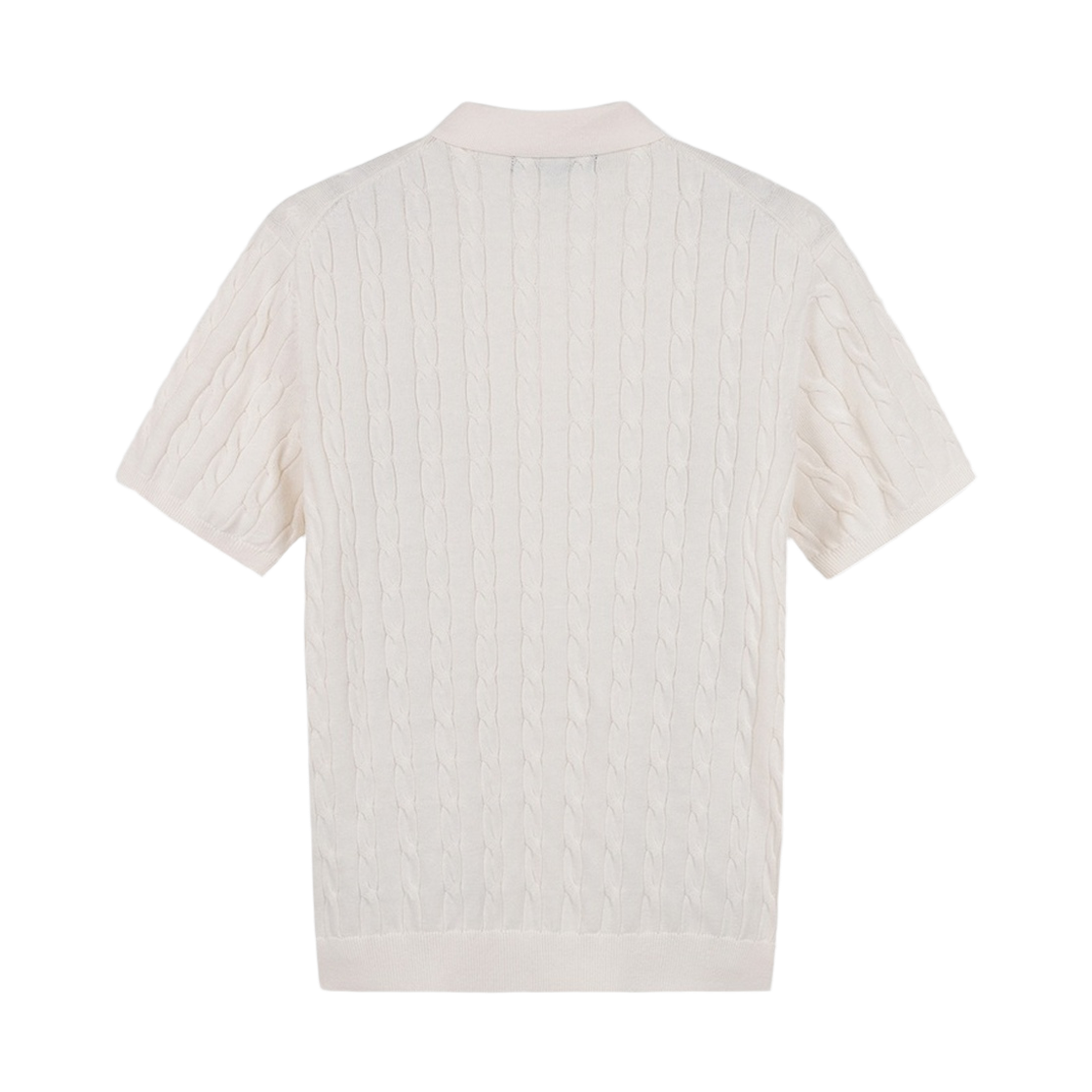 브룩스브라더스 온라인단독 코튼 케이블 폴로 반팔 스웨터 화이트(BrooksBrothers Online Exclusive Cotton Cable Polo Short Sleeve Sweater White) - 2
