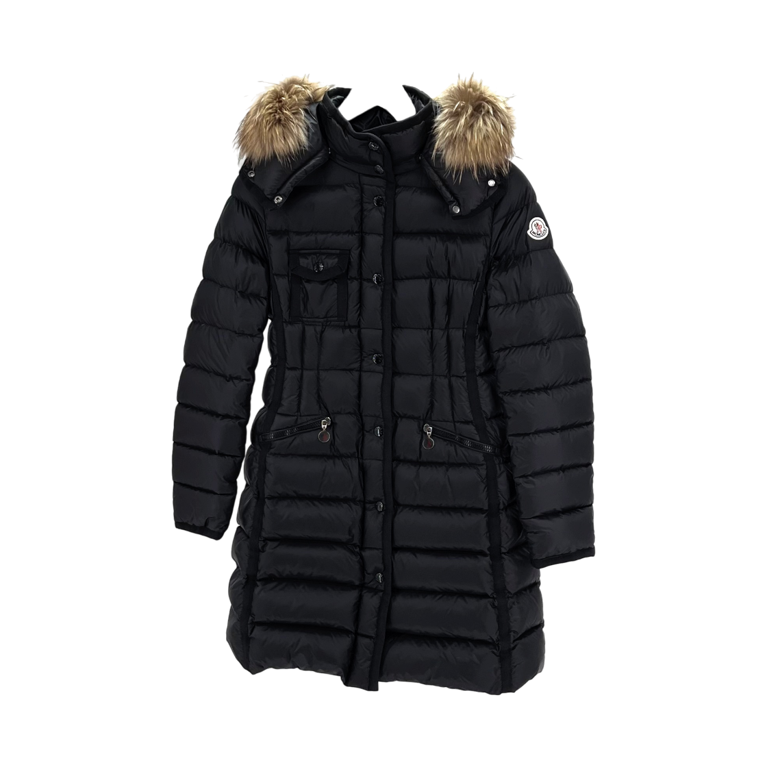 ITP2IQJICDWC Moncler Herminfur Women Long Down Jacket Black