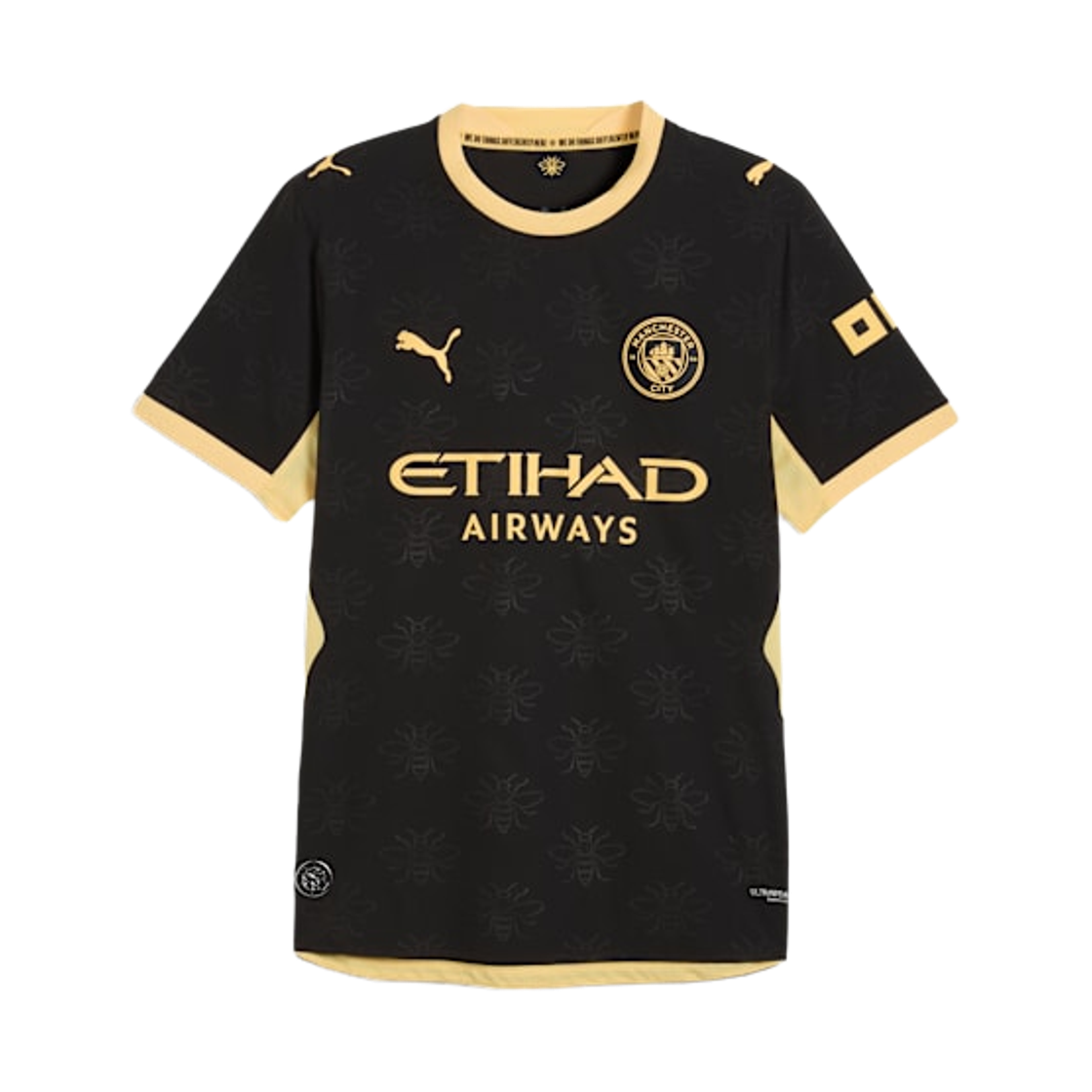 784336-03 Puma Manchester City Away Authentic Jersey Black Flaxen (Non Marking Ver.)