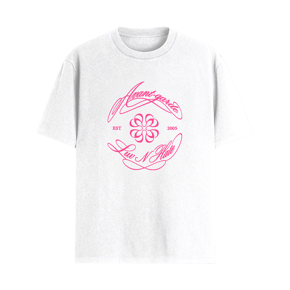 ÉLORLYFE x Royal 44 Avant-Garde 컬리지 티셔츠 화이트(ÉLORLYFE x Royal 44 Avant-Garde college T-Shirt White)