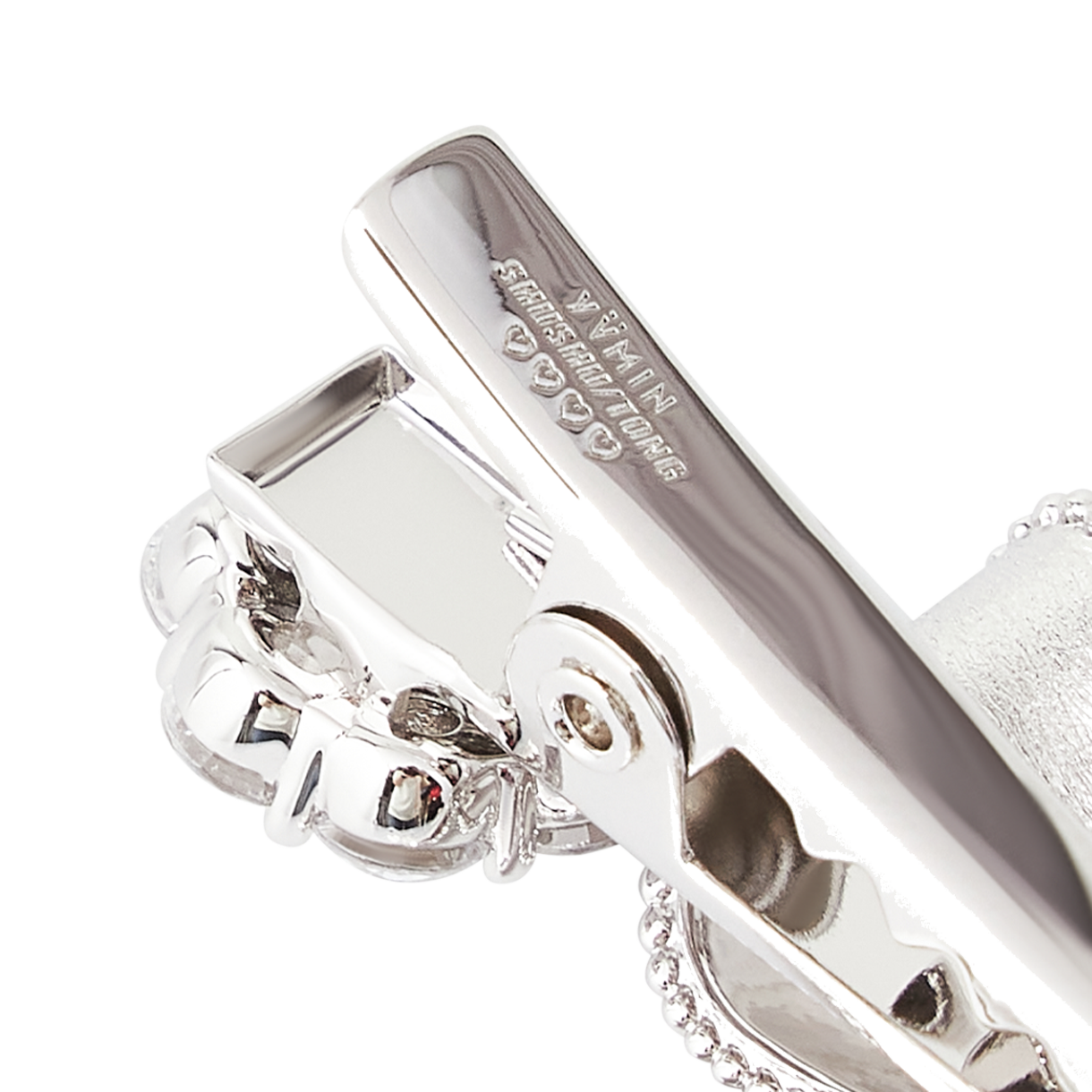 위민 x 슈슈통 쇼트 보우노트 젬스톤 헤어 클립 실버 - 26FW(Yvmin x Shushu/Tong Short Bowknot Gemstone Hair Clip Silver - 26FW) - 6