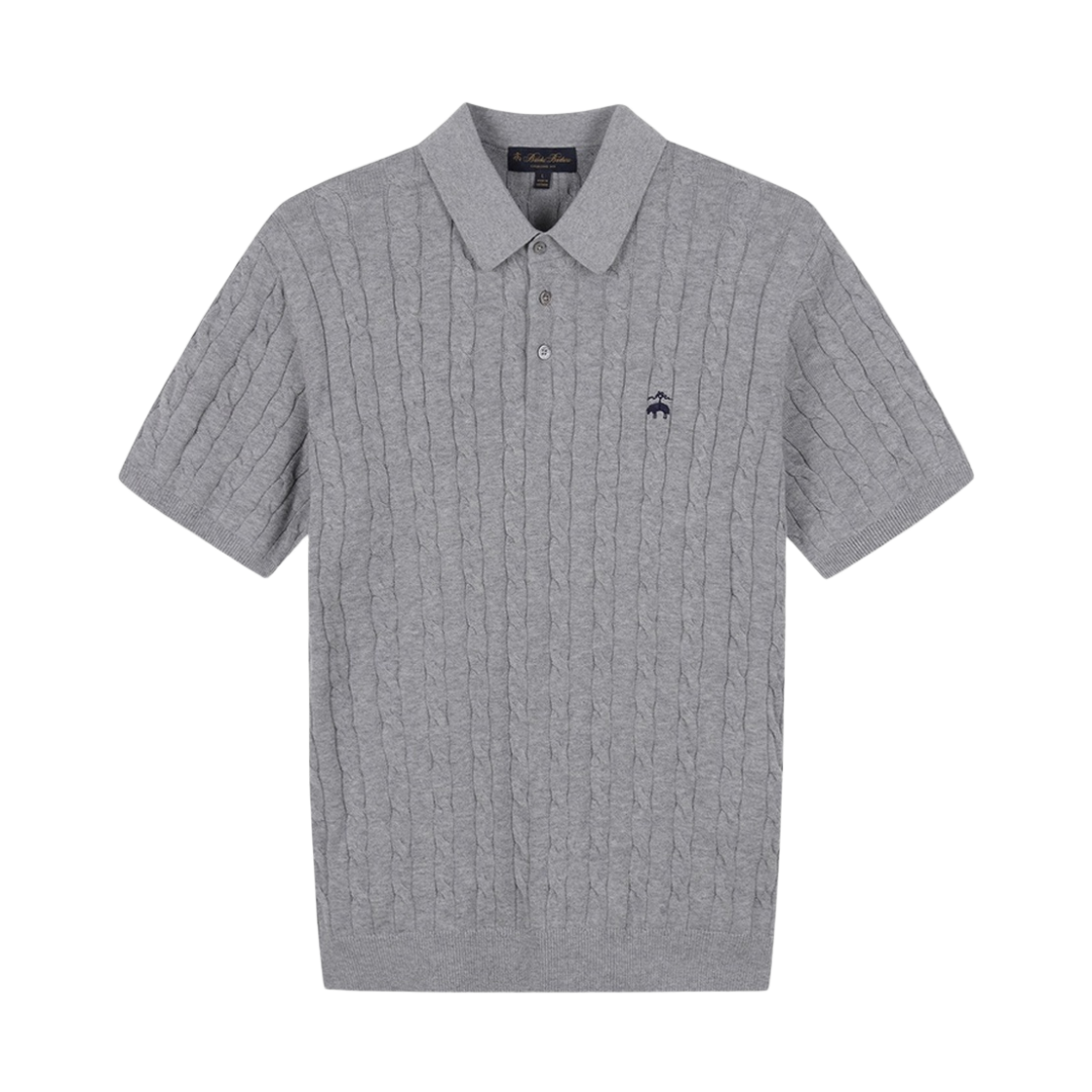 브룩스브라더스 온라인단독 코튼 케이블 폴로 반팔 스웨터 그레이(BrooksBrothers Online Exclusive Cotton Cable Polo Short Sleeve Sweater Grey) - 1