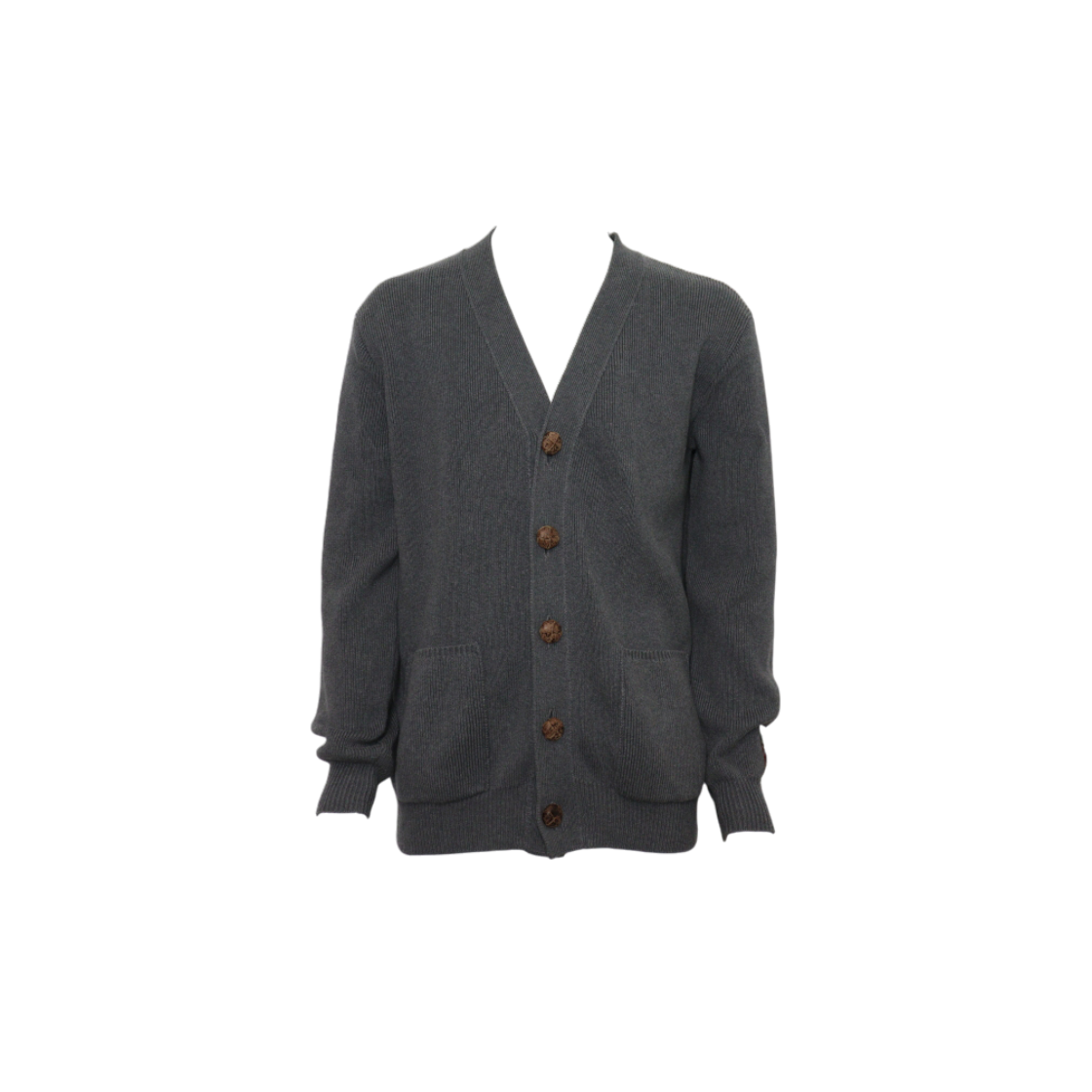 ITLBUKJPTTJU Golden Goose GMP00946 Dark Grey Melange Cotton Logo Men Cardigan
