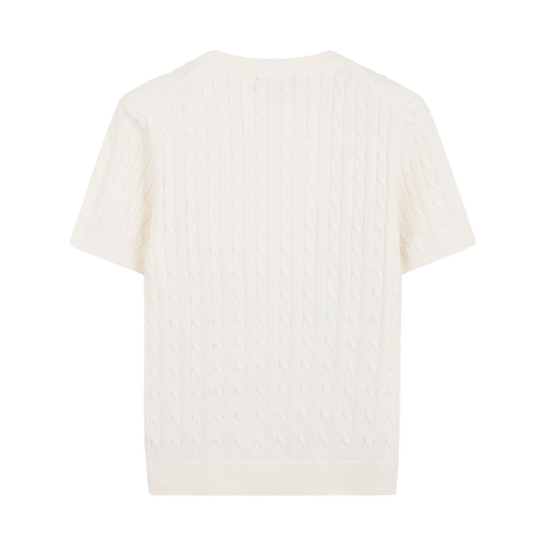 브룩스브라더스 온라인단독 코튼 케이블 크루넥 반팔 스웨터 화이트(BrooksBrothers Online Exclusive Cotton Cable Crewneck Short Sleeve Sweater White) - 2