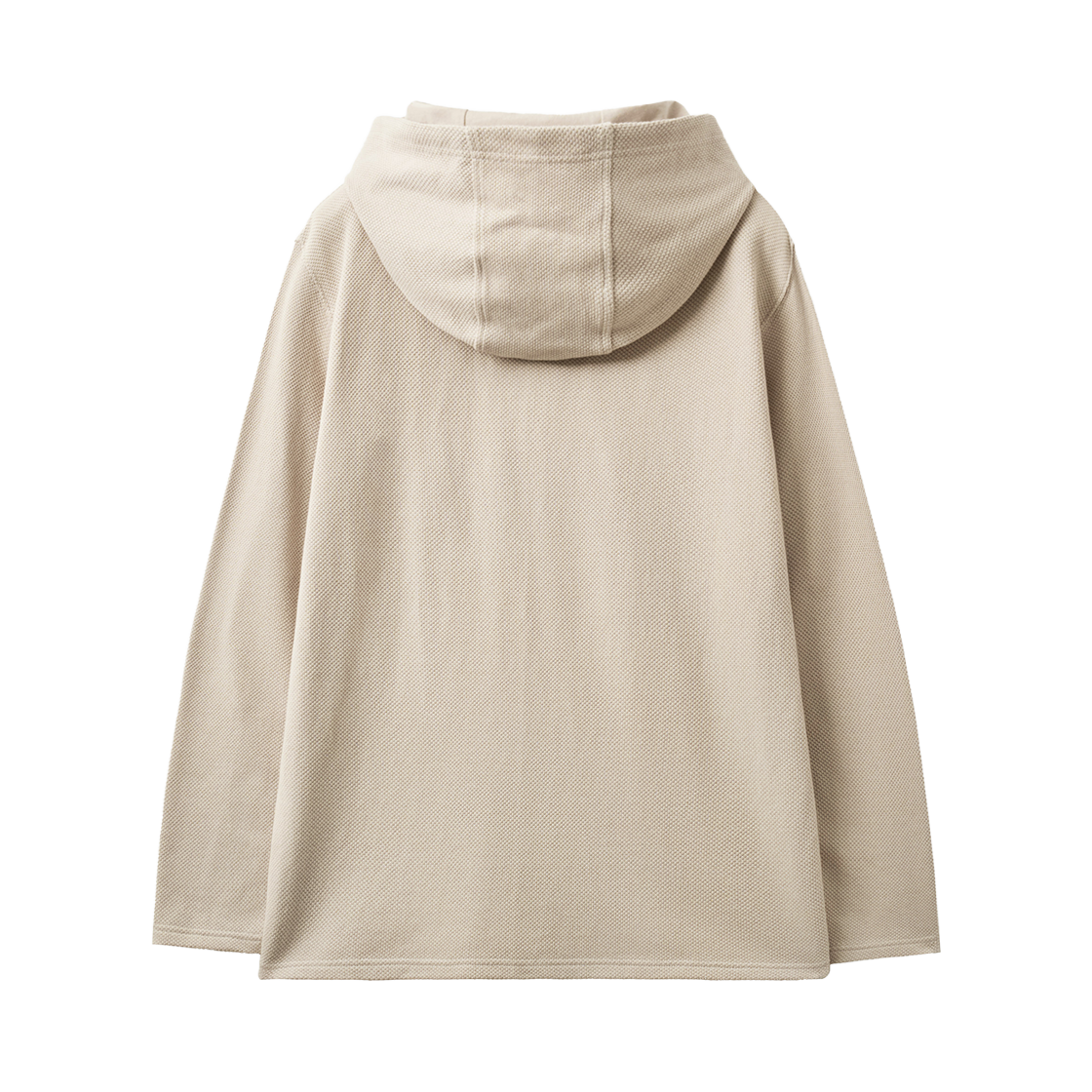 세터 와플 버튼업 후드 티셔츠 베이지(SATUR Waffle Button-Up Hoodie Beige) - 2