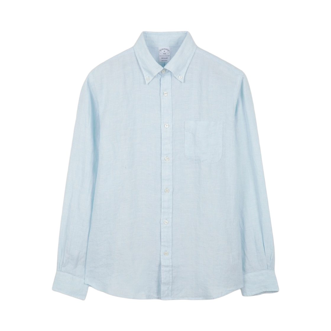 BBTHMF0028MGM BrooksBrothers Linen Solid Shirt Blue