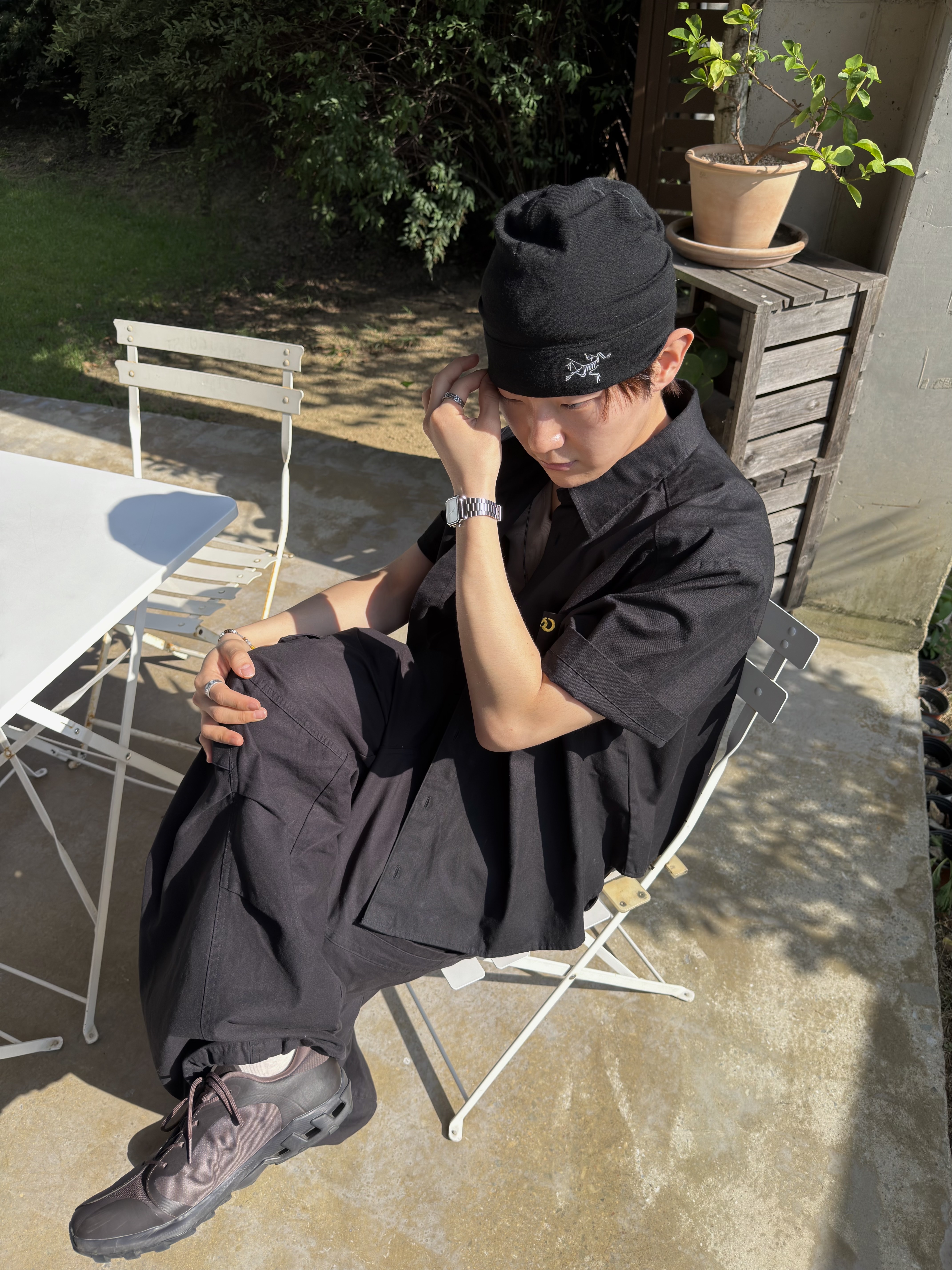 Arc'teryx Rho Lightweight Wool Toque Black, On Running x Post Archive Faction (Paf) Cloudventure Peak Cacao Espresso 착용 스타일 - 2